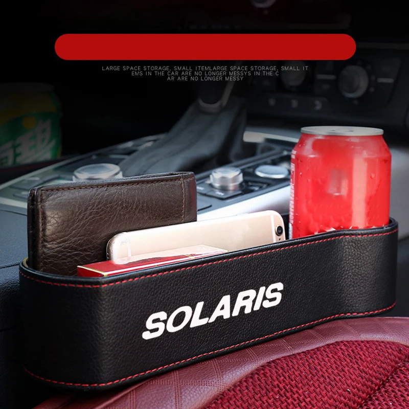 

Car Seat Gap Organizer PU Leather Car Storage Universal Car Front Seat Crevice Storage Box for Hyundai Solaris Car Accessories