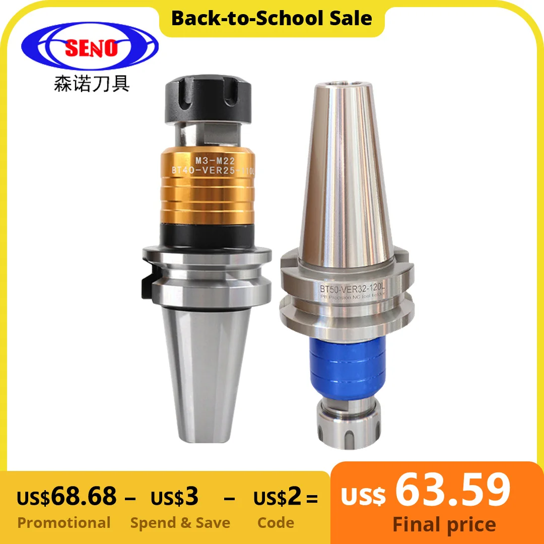 SENO BT30 BT40 Tool Holder VER16 VER25 VER32 Tap Micro Compensation Tapping Clamp Tool Shank Tapping Chuck Telescopic ToolHolder