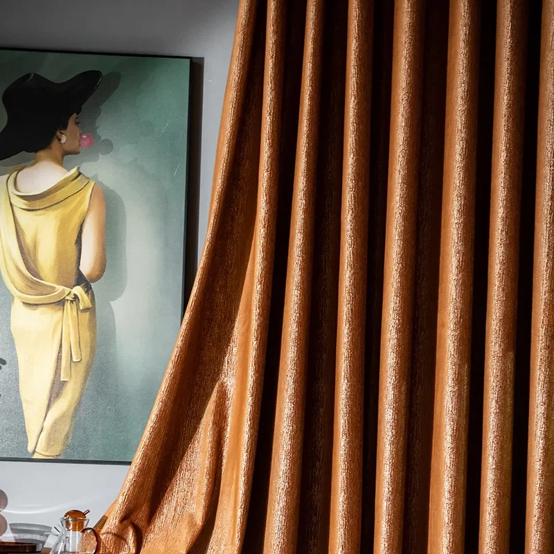 Роскошные бархатные прессованные золотые шторы светильник для гостиной Ретро