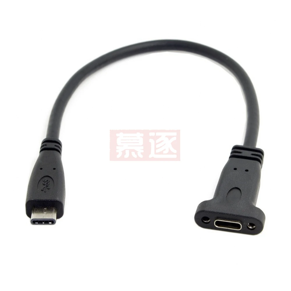 Фото Удлинительный кабель USB 3.1 типа c «папа-мама» с винтом для крепления на панели, удлинитель USB C «мама» на USBc «папа» Data №2