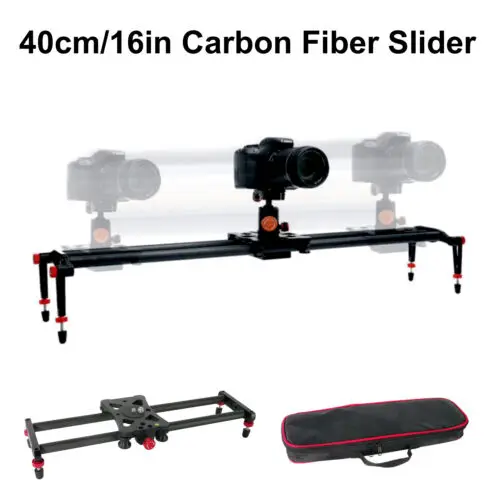 

SALE 16in Carbon Fiber Slider Track Tripod Mount w/ Bag for DSLR Photography