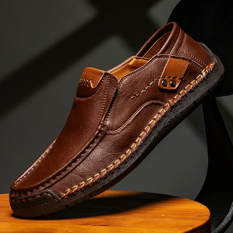 

Men Leather Casual Shoes Men Loafers 2023 New Fashion Retro Comfortable Leather Sneakers Zapatos Hombre Moccasins Driving Shoes