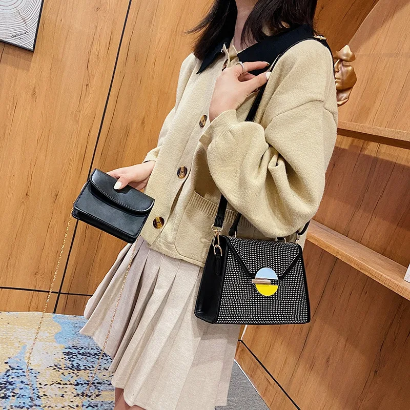 Брендовые дизайнерские сумки и кошельки со стразами женские через плечо новинка