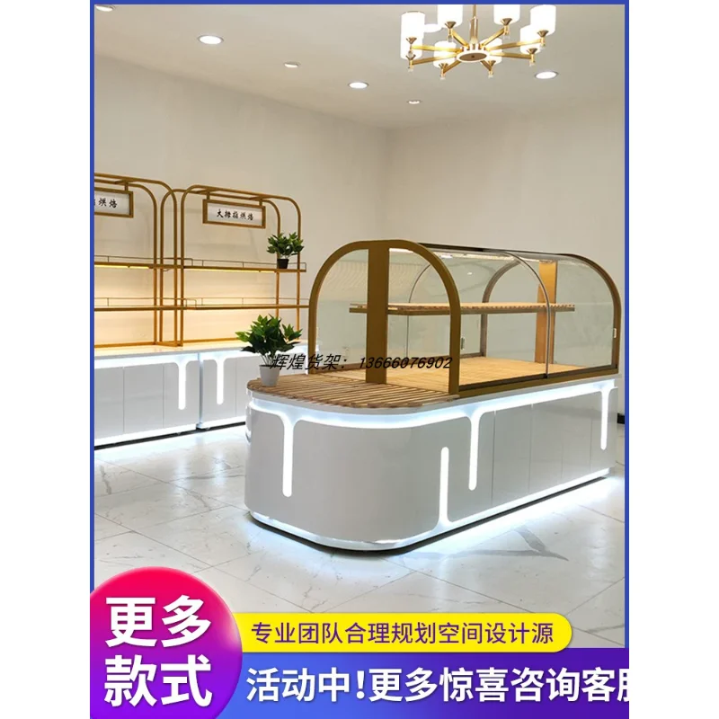

Customized bread cabinet, bread display cabinet, Cakery, model cabinet, glass, commercial bakery, pastry cashier, island side
