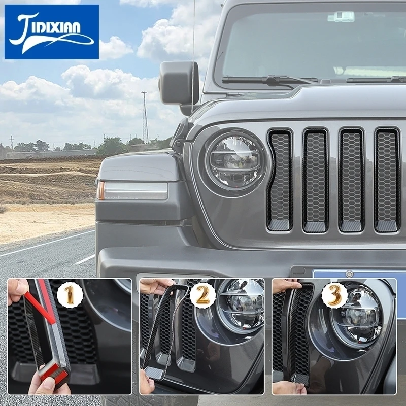 JIDIXIAN подходит для Jeep Wrangler JL Gladiator JT 2018 2019 2020 2021 2022 2023 внешняя сетчатая декоративная