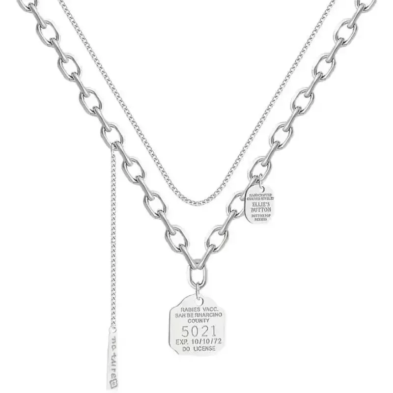 Ожерелье Yihao в стиле ретро женская модная цепочка на ключицу хип-хоп двойная