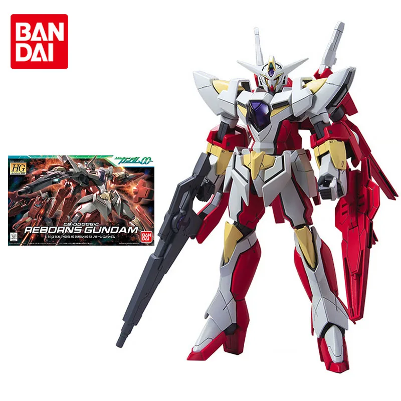 

Набор моделей Bandai Gundam, аниме фигурка HG00 53 1/144 CB-0000G/C Reborns Gundam, настоящая игрушка Gunpla, фигурка, игрушки для детей