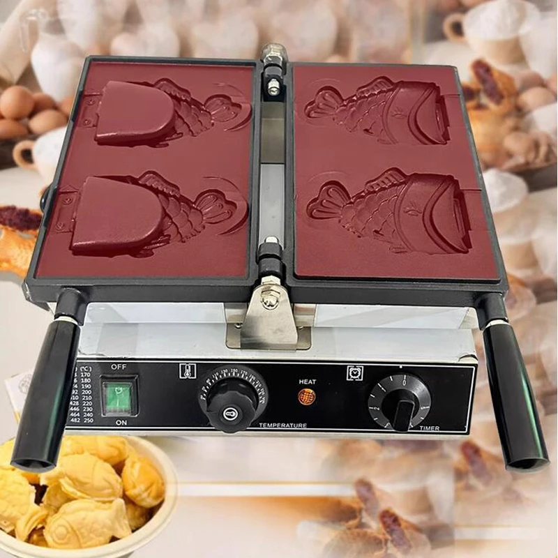 Японская машина для выпечки рыбьего торта вафельная коммерческая Корейская