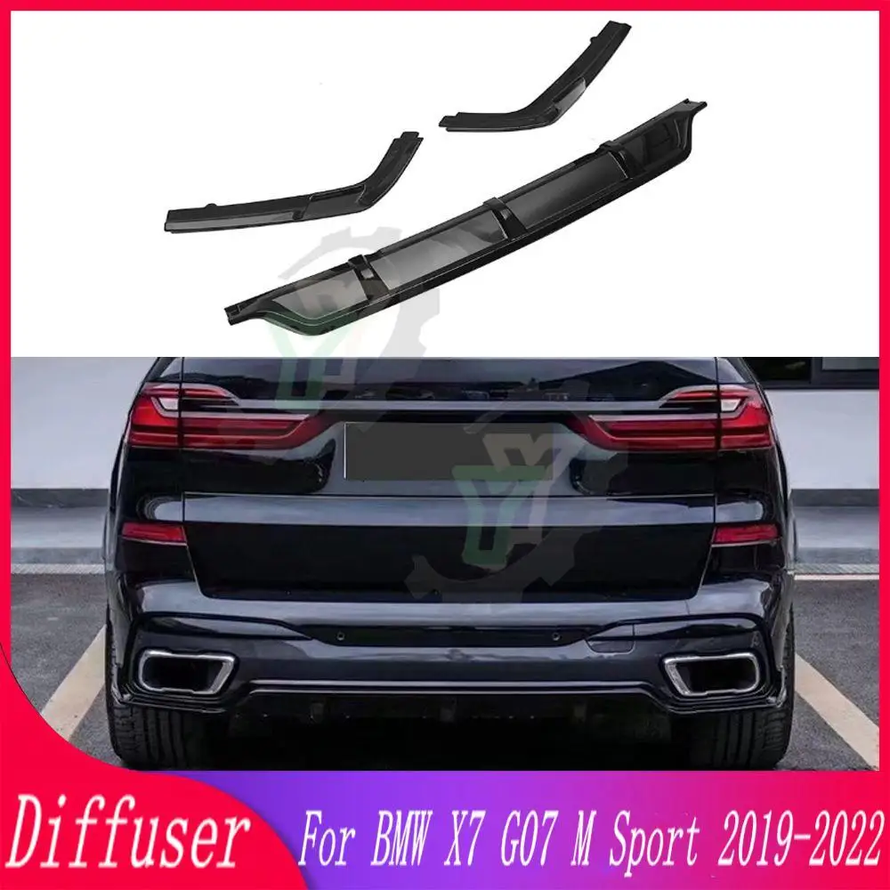 

3PCS Car Rear Bumper Diffuser Spoiler Lip Splitter Rear Bumper Lip Protector Guard For BMW X7 G07 M Sport 2019 2020 2021 2022