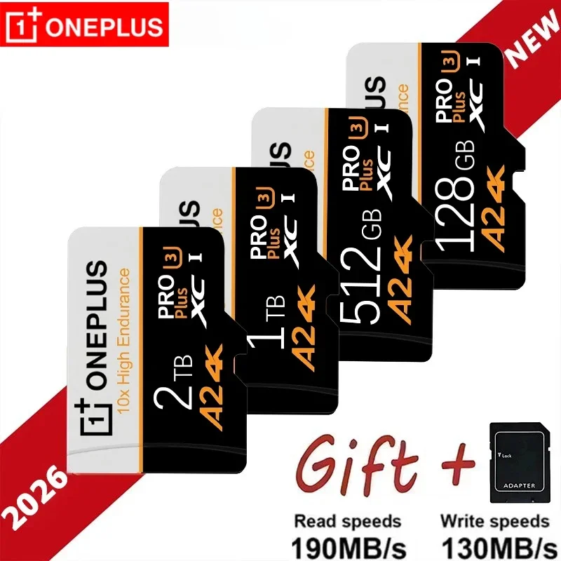 Фото Карта памяти OnePlus 2TB High-Speed A2 SD 512GB 256GB 128GB 1TB Micro TF SD с адаптером для смартфона/планшета/ПК, универсальная №4