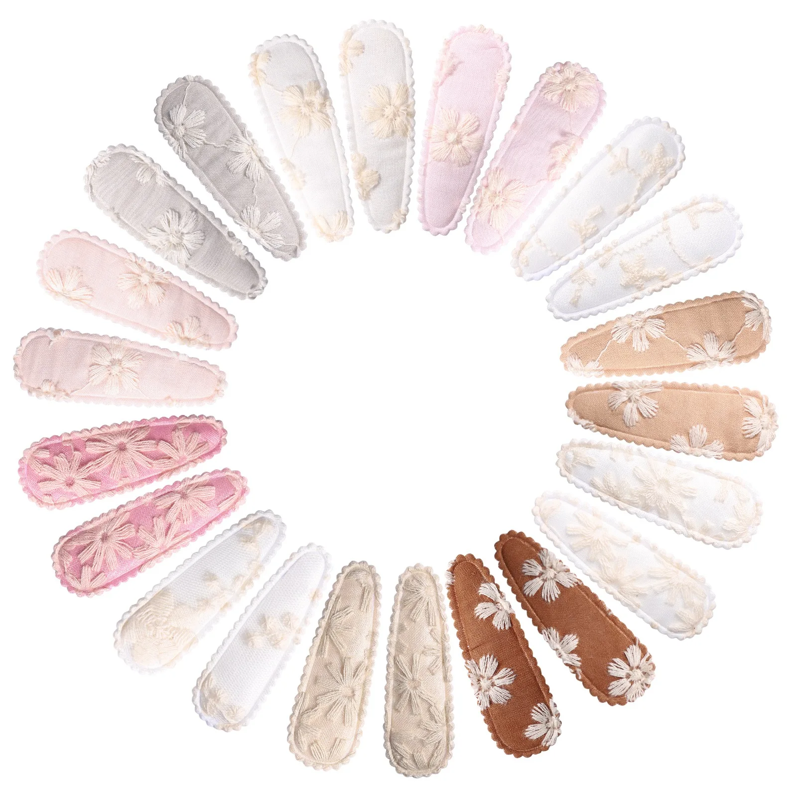 

22Pcs/lot 2.2'' Women Sweet Embroidery Waterdrop Shape Hairpin For Cute Girls Hair Clips Barrette Headwear Kids Hair Accessories