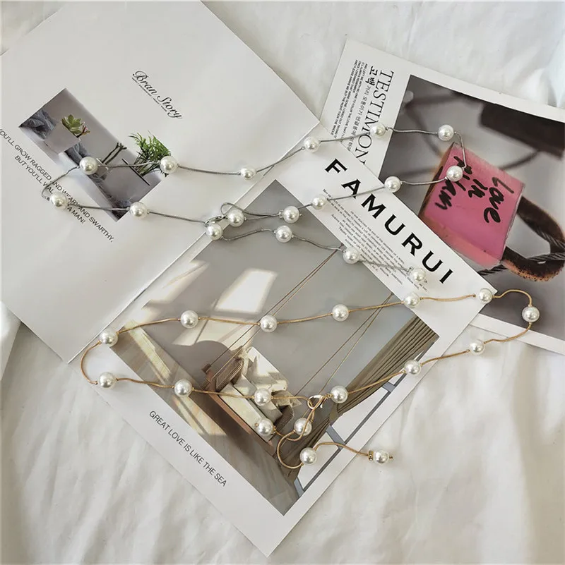 

Women Pearl Belt Female Thin Waist Chain Belt Ladies Wedding Bride Luxury Elegant Dress Waistband Strap