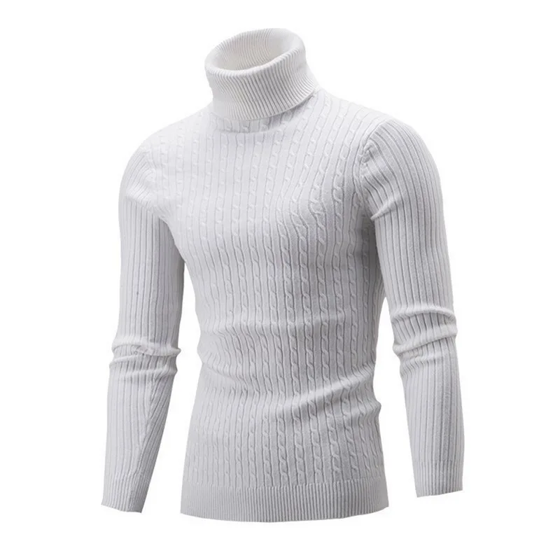 Men'S Sweater Autumn And Winter Thermal High-Necked Twist Bottoming Shirt Warm Sweater Men