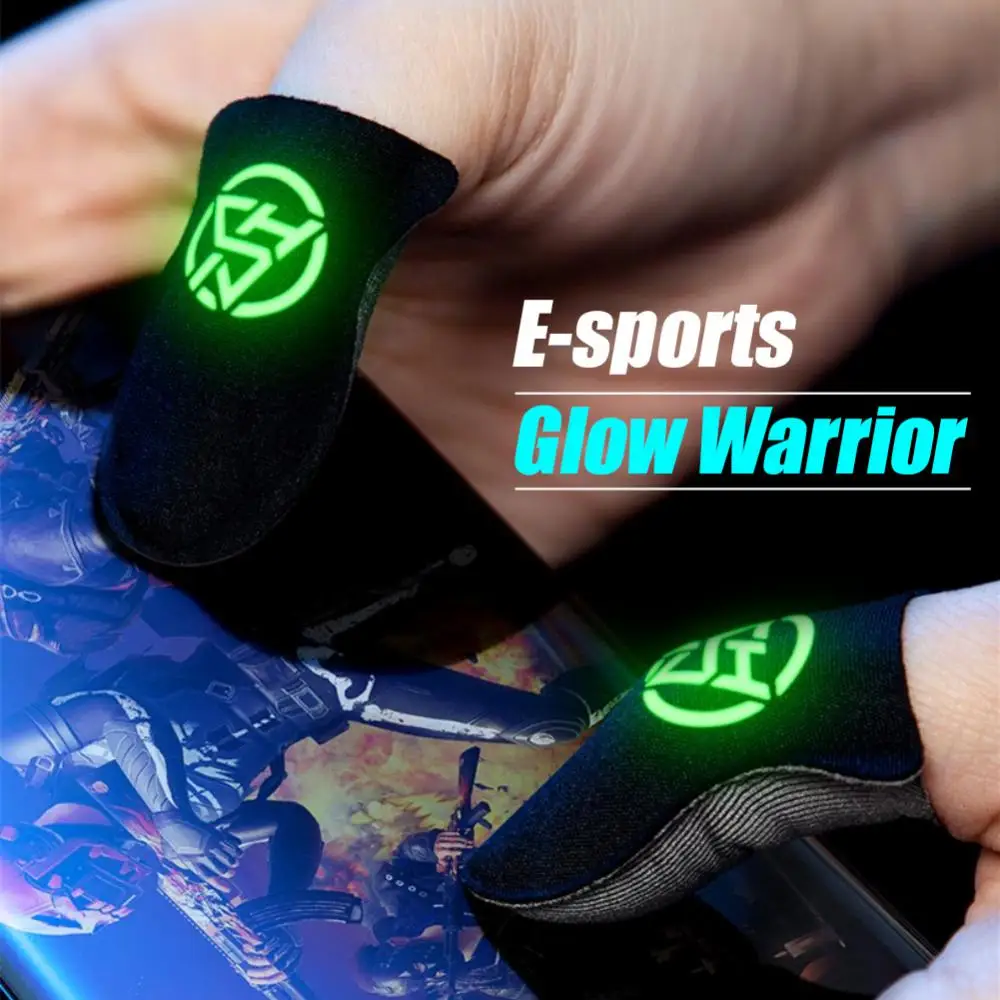 

Pair For PUBG Gaming Finger Sleeve Luminous Fingertips Cover Anti-slip Breathable Finger Cots Thumb Gloves For Mobile Game