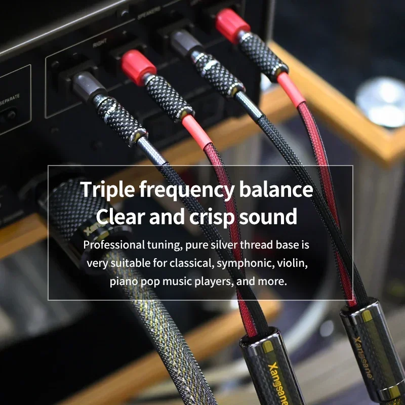 Пара Hi-Fi аудиокабель для динамиков из чистого серебра 2*2 5 мм2 аудиофильский