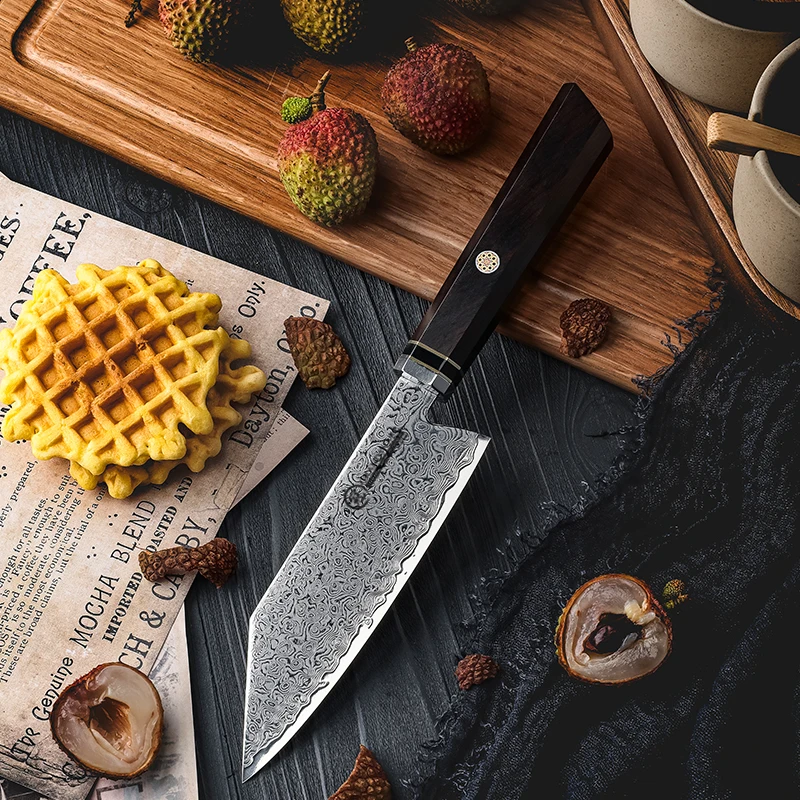 Дамасский нож 5 4 дюймов Bunka кухонный шеф-повар 67 слоев Дамасская сталь 10Cr15C0Mov