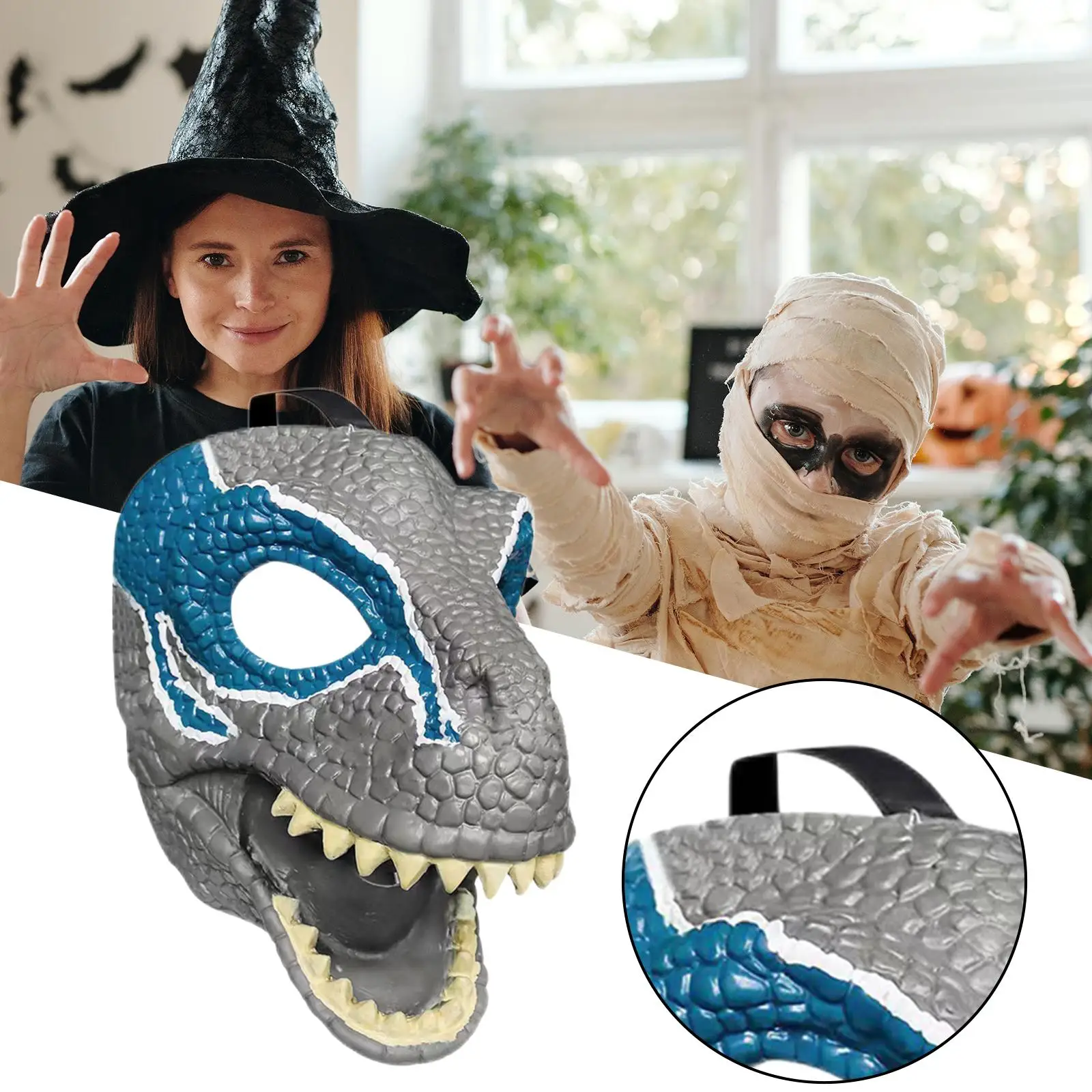 

Cartoon Dinosaur Mask Costume Accessory Cosplay Mask for Party Halloween Decoration