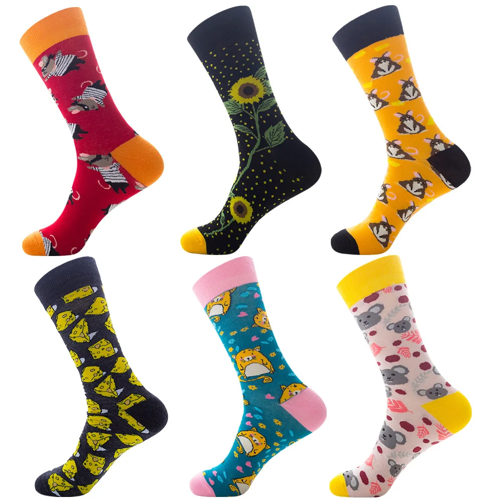 

Mouse Cheese Socks Woman Long Socks Plus Size Funny Socks Unisex Medium Tube Thigh High Socks Men Foundation Cotton Stockings
