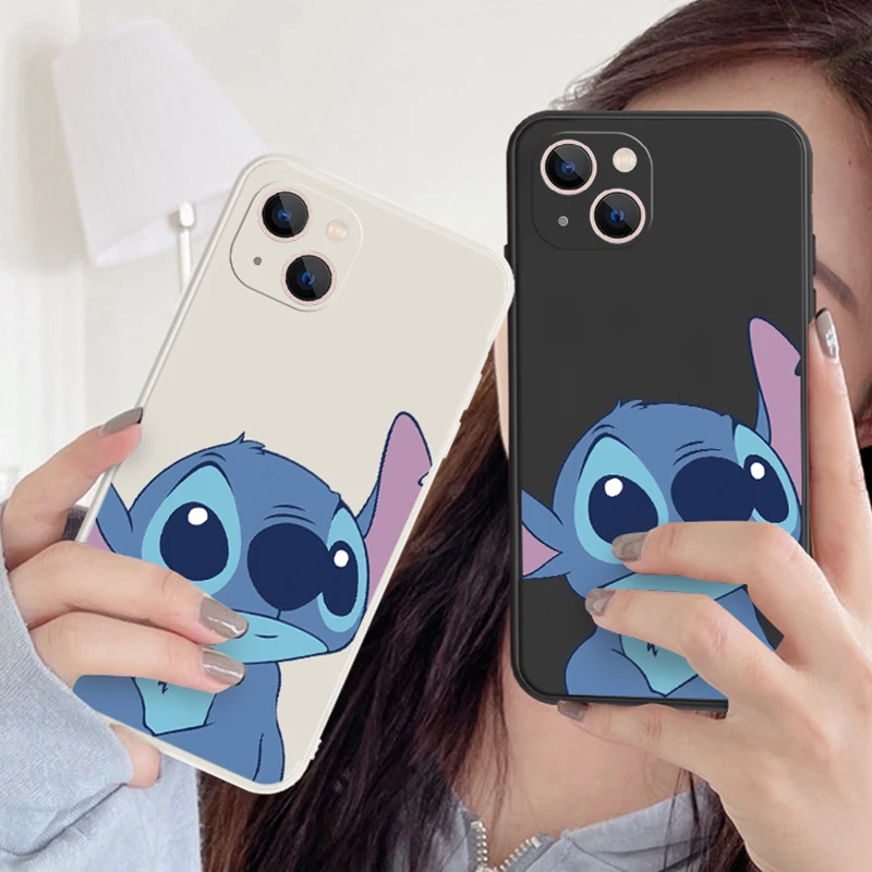 

Lilo & Stitch Cute Couple Phone Case for iPhone 13 12 Mini 11 Pro Max XS XR X 8 7 6S 6 Plus SE2020 Luxury Shockproof Cover Coque