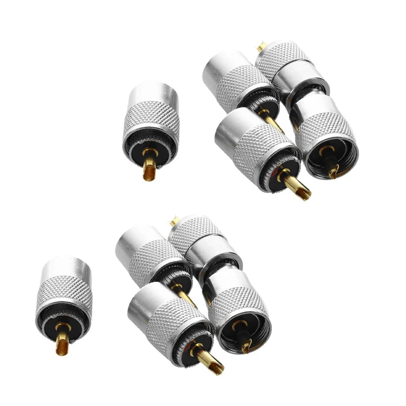 

JHD-10 Pcs UHF PL259 Plug Solder Connector For RG8