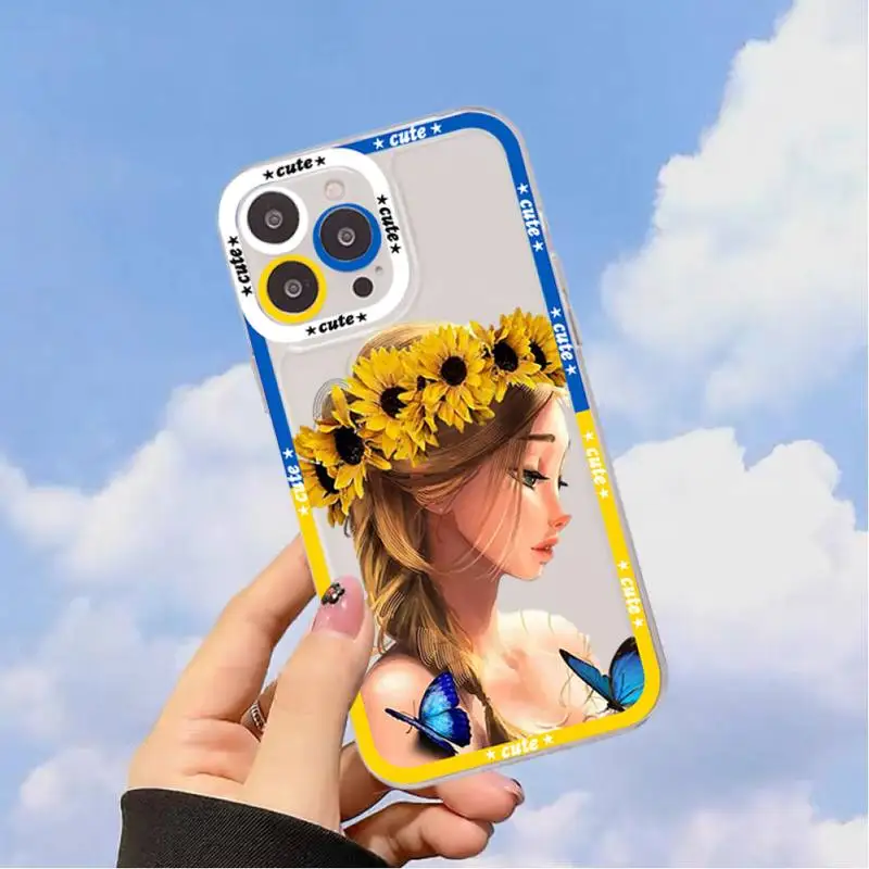 Ukraine Flag Pattern Phone Case for iPhone 11 12 13 Mini Pro Max 14 Pro Max Case shell