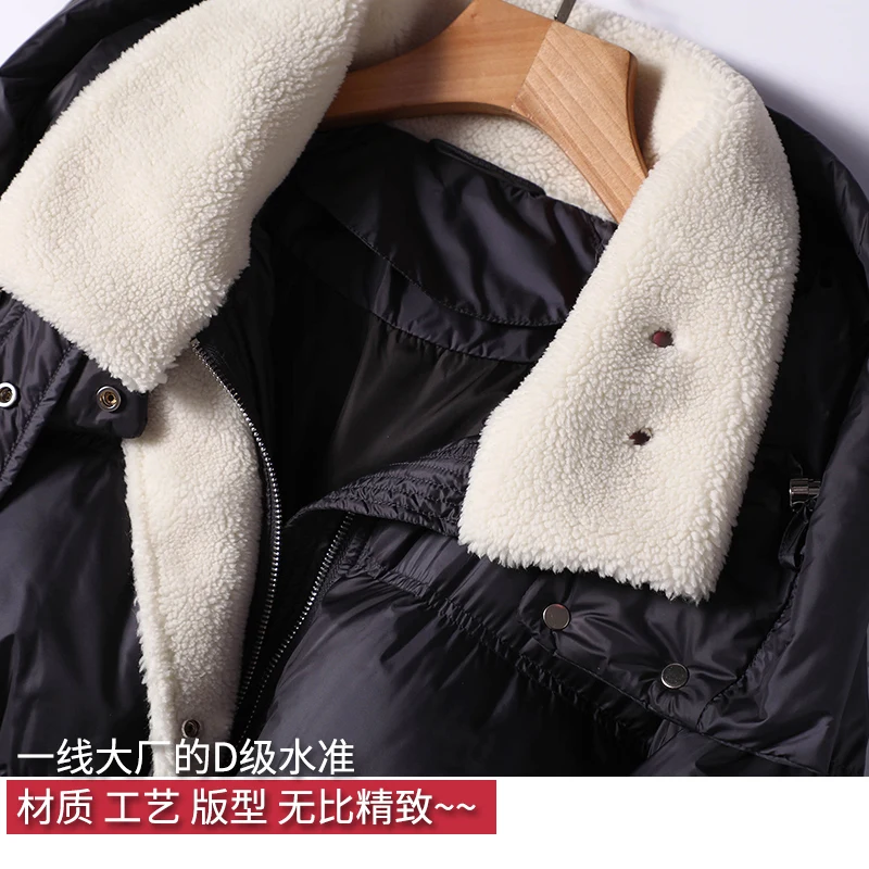 Luxury Design 90%  White Duck Down  Long  Casaco Feminino De Inverno Super Quente  Zipper  Slim  Spliced Jacket and Coat Women