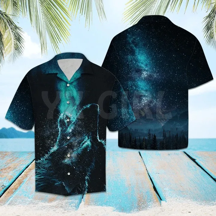 

Wolf Hawaiian Shirt 3D All Over Printed Hawaiian Shirt Men's For Women's Harajuku Casual Shirt Unisex