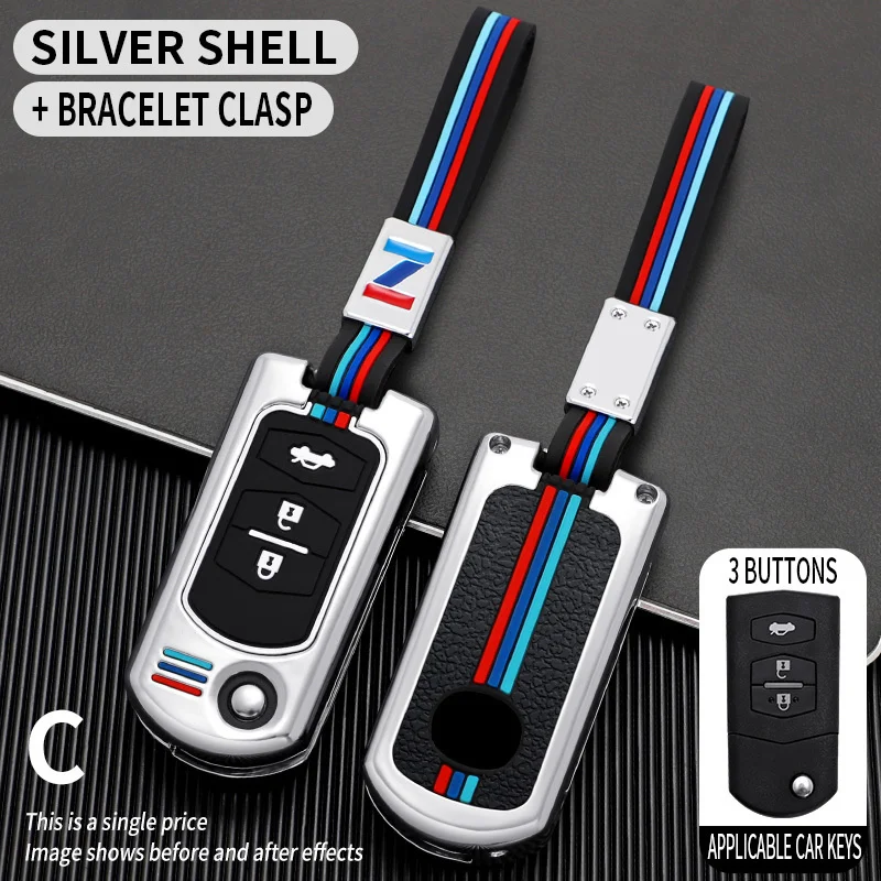 

2 3 Buttons Car Key Case Cover Holder Shells For Mazda CX-5 CX5 CX-7 CX7 3 2 6 Atenza CX9 MX5 Accessories Car-Styling Keychain