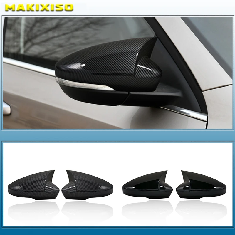 

FOR SKODA OCTAVIA 3 A7 2013-2019 2 PCS ABS PIANO BLACK SIDE MIRROR COVER GLASS PROTECTION CAR ACCESSORIES MODIFIED EKİPMAN