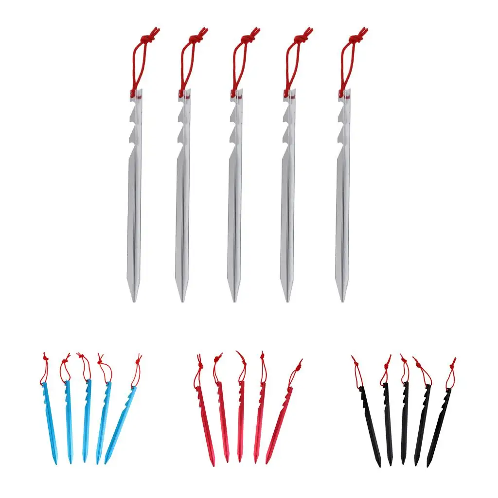 

5 шт. 7-дюймовые колпачки для палатки из алюминиевого сплава, колпачки и веревки, Уличное оборудование для кемпинга