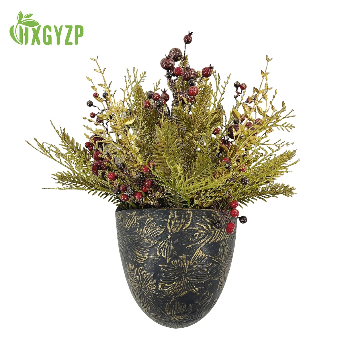 Блестящее Рождественское украшение 2023 искусственные растения в горшке для дома