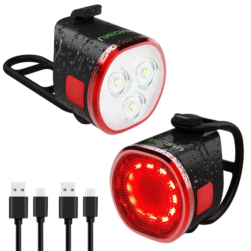 

1/2pcs LED Bike Light Bicycle Front Light Rear USB Charge Headlight Cycling Taillight Bicycle Lantern Lamp Set Bike Accessories