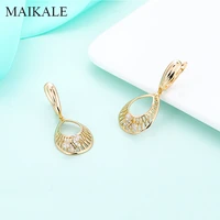 maikale luxury water drop earrings 585 rose gold cubic zirconia korean earrings gift earrings for women 2022 wholesale jewelry