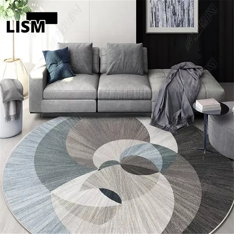 

Nordic Geometric Round Carpet for Living Room Bathroom Decoration Rug Office Hotel Home INS Popular Bedroom Hallway Floor Mats