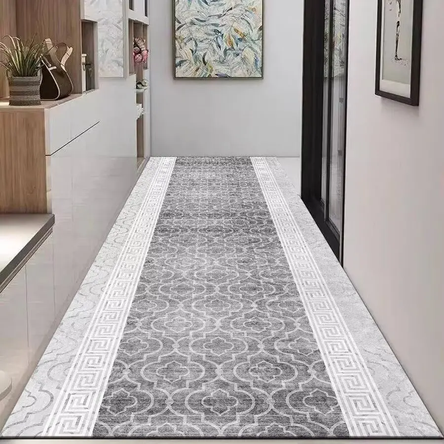 

Серый длинный ковер из полиэстера Nordic