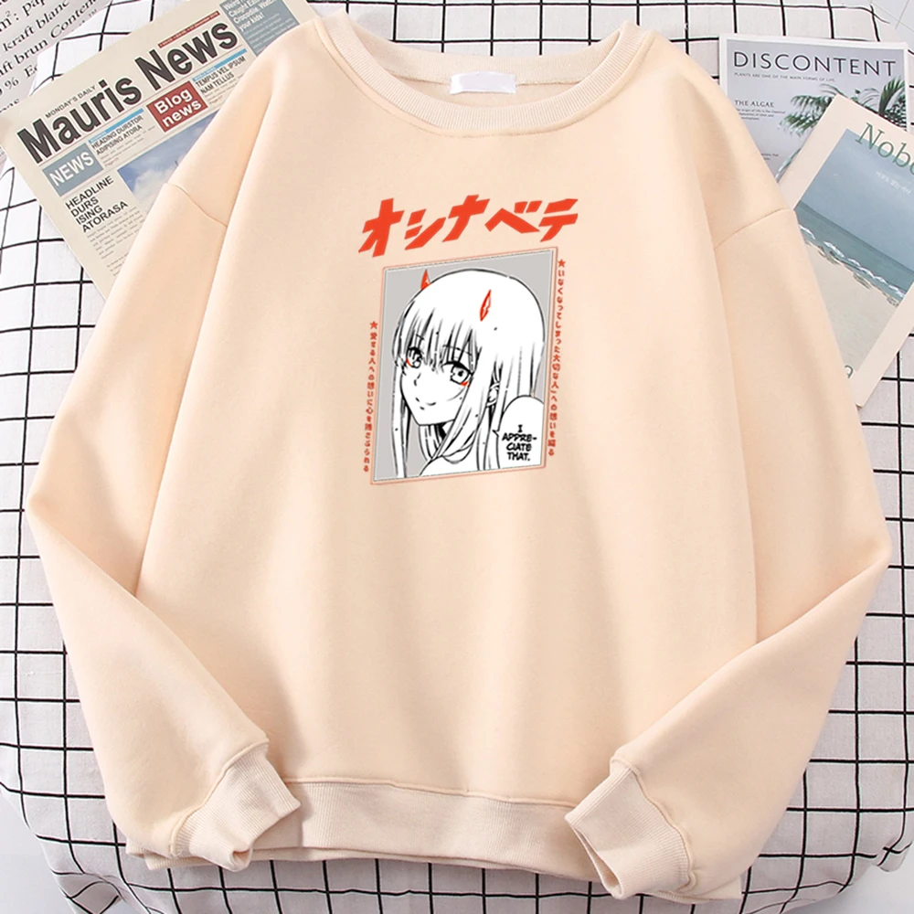 

Толстовка Мужская/женская с принтом из аниме «Zero Two Darling In The Franxx»