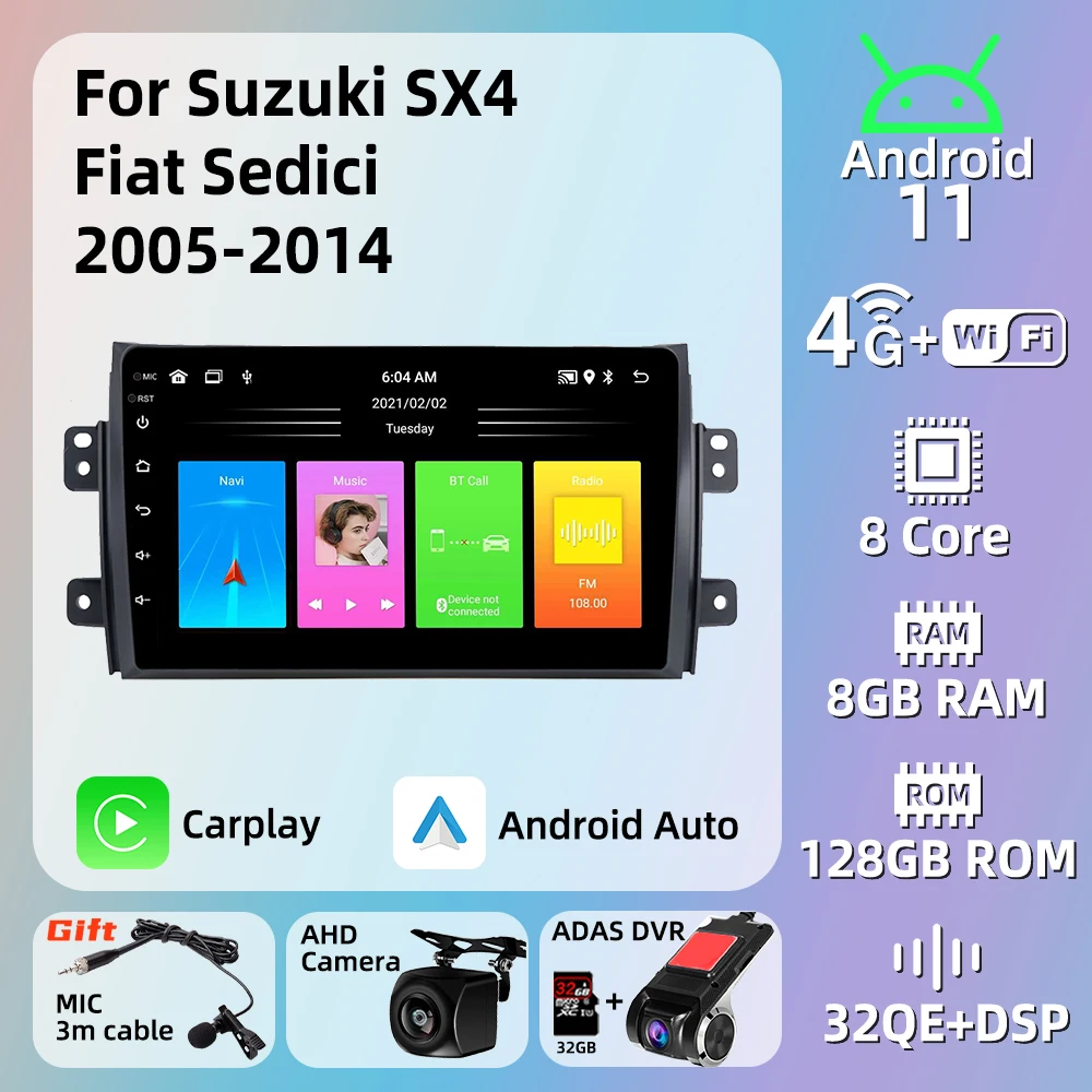 

2Din Android Car Stereo Radio for Suzuki SX4 2006-2013 Fiat Sedici 2005-2014 Navigation FM GPS Multimedia Video Player Head Unit