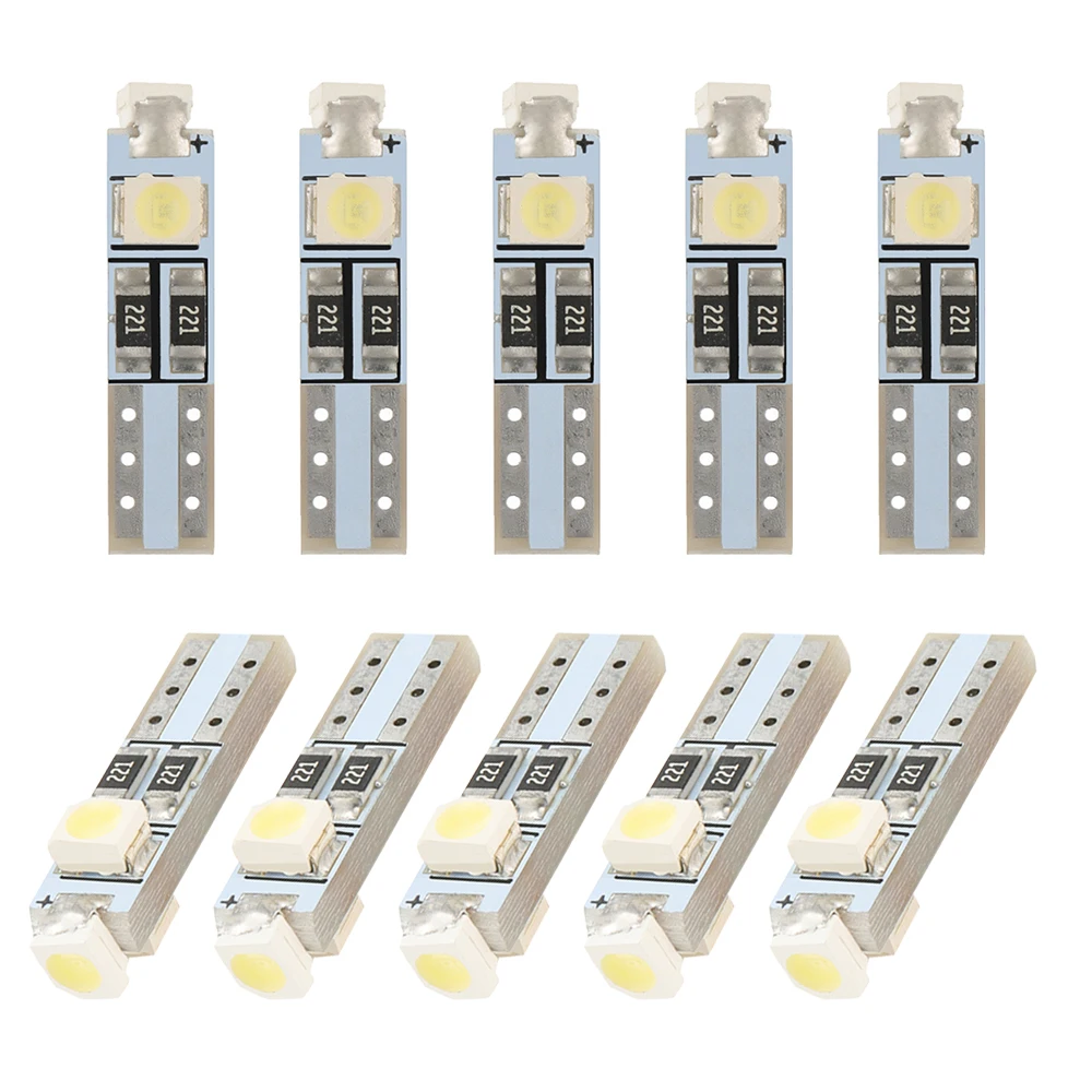

2/10x T5 Led Bulb 74 37 17 White 1210 3SMD Chipsets Led Car Interior Lights Dashboard Indicator Wedge Auto Instrument Lamp 12V