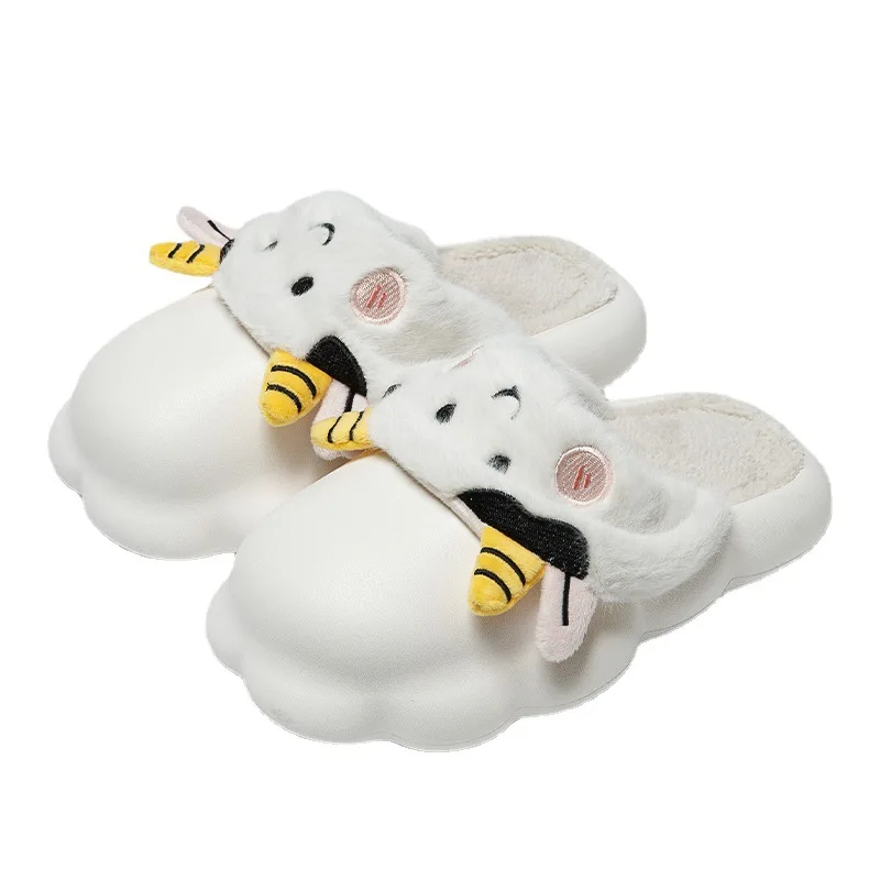 Detachable Cotton Slippers Women Autumn and Winter New Lovers Home Anti-slip Light Cute Cartoon Slippers Men