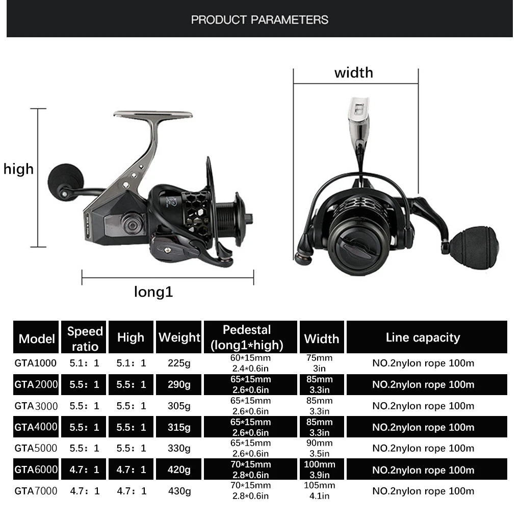 

Sea Fishing Reel Saltwater Aluminum Alloy 5 5 1 Speed Ratio Spinning Reel Wheel Fishing Tackles 1000 Series