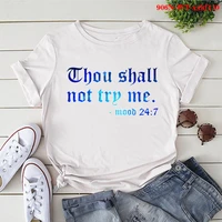 thou shall not trp me blue letter print women t shirt short sleeve o neck loose women tshirt ladies tee shirt camisetas mujer