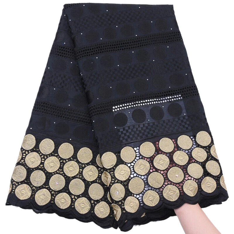 Африканская Хлопковая кружевная ткань SJD 2024 Высококачественная швейцарская