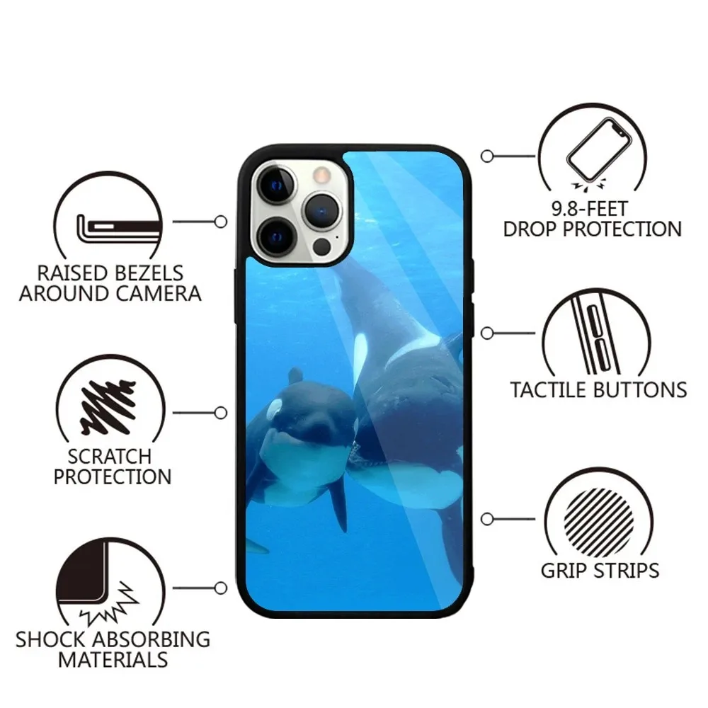 Чехол для телефона Killer Whale Orca с сильным магнитом IPhone 15 14 13 Pro Max Plus 11 12 Мини