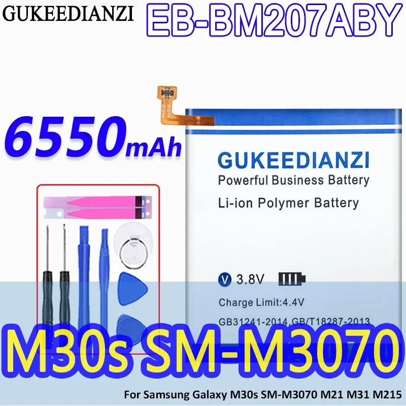 Аккумулятор большой емкости GUKEEDIANZI EB-BM207ABY 6550 мАч для SAMSUNG Galaxy M30s SM-M3070 M3070 M21 M31 M215