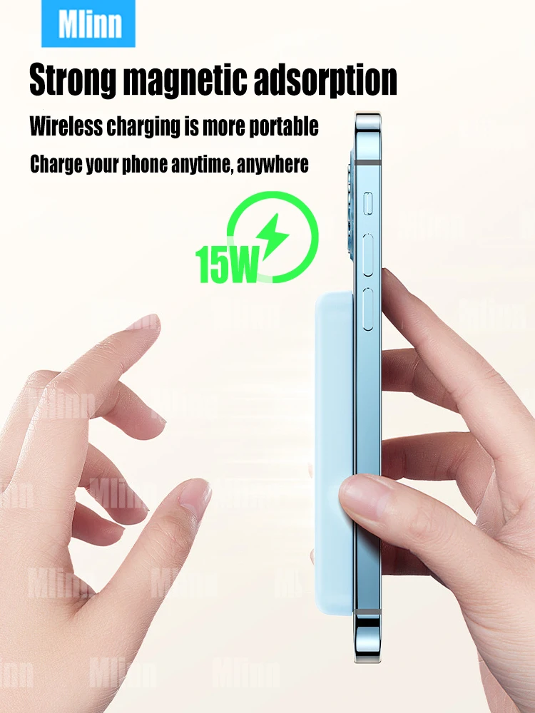 Magnetic Wireless Power Bank 5000mAh Original 1:1 External Battery Pack Mag Powerbank Safe For iphone 14 13 12 Pro Max Airpods