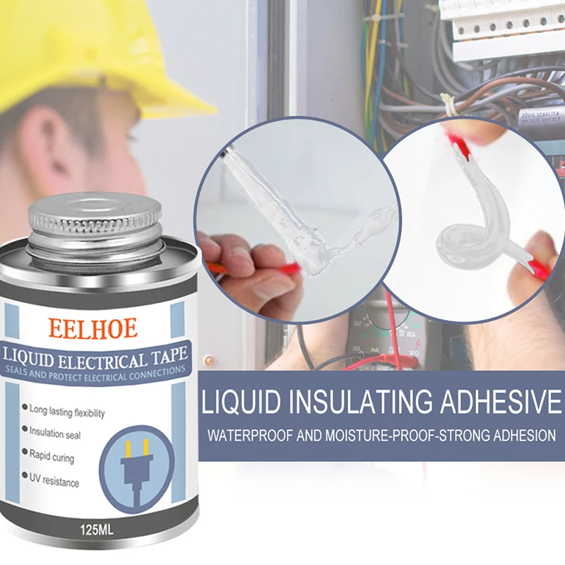 

125ml Liquid Insulating Electrical Tape Insulating Electronic Sealant Fixed High Temperature Resistant Sealing Glue Waterproof