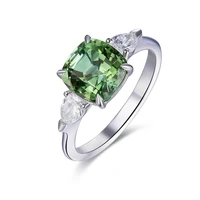 classic women ring 925 silver jewelry with emerald zircon gemstone trendy finger rings accessories for wedding party bridal gift