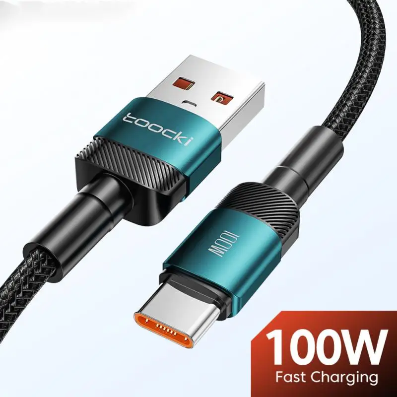 

100w Usb C Cable Sb Type C 6a Fast Charging Charger Support Vooc Mobile Phone Data Cord Phone Accessories Aluminum Fast Charge