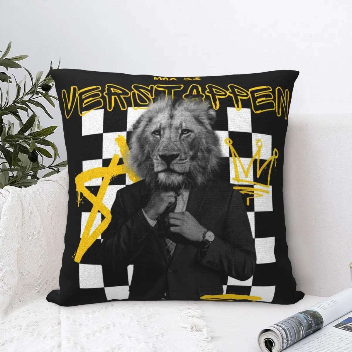 

Max Verstappen Pillowcase Pillow Case Cushion Cover Home Sofa Car Decorative Throw Pillow Decor Plush Cartoon 45*45cm