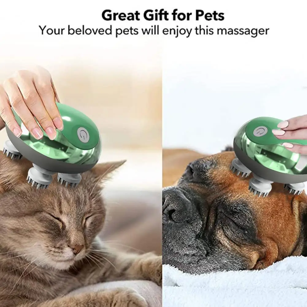 

Practical Cat Massager Reusable Wet Dry Use USB Charging Cordless Electric Scalp Massager Head Massager Pleasure